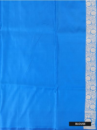 BlossomEase Semi Banarasi Camel Yellow floral motifs with antique zari Border Saree