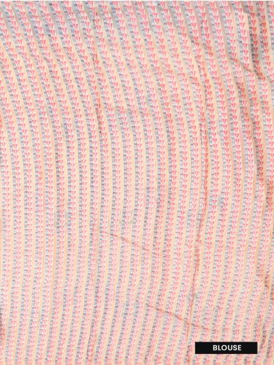 Fancy Ikat Print sheer weave trim along stitched border Saree