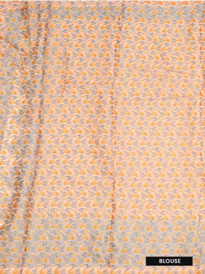 Fancy Weaving ornate floral geometric self pattern border Saree