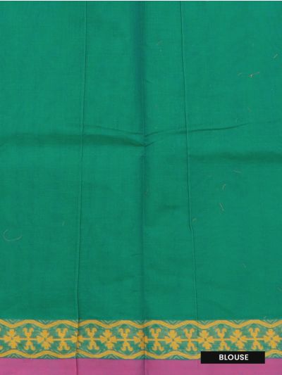 GraceCharm Kovai Cotton Geometric Floral Pallu Saree