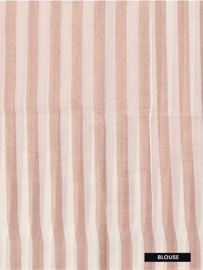 GraceCharm Kovai Cotton Striped Chevron Butta Floral Jaal Pallu Saree