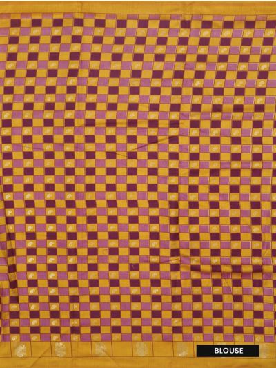 Gracecharm Fancy Dopian butta with paisley checks inside the grids border Saree