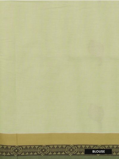 GraceCharm Kovai Cotton Floral Leaf Butta Lotus Medallion Pallu Saree