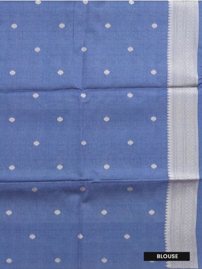 BlossomEase Semi Dupion Silk paisley woven with Butta Border Saree