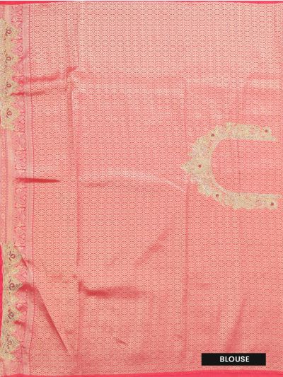 Gracecharm Fancy Silk Designer scalloped cut work gold Zari Jaal Saree