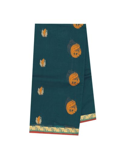GraceCharm Kovai Cotton Leaf Butta Ornamental Leaf Pallu Saree