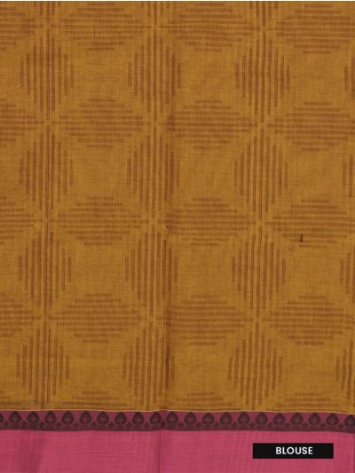 GraceCharm Kovai Cotton Linear Geometric Butta Diamond Jaal Pallu Saree
