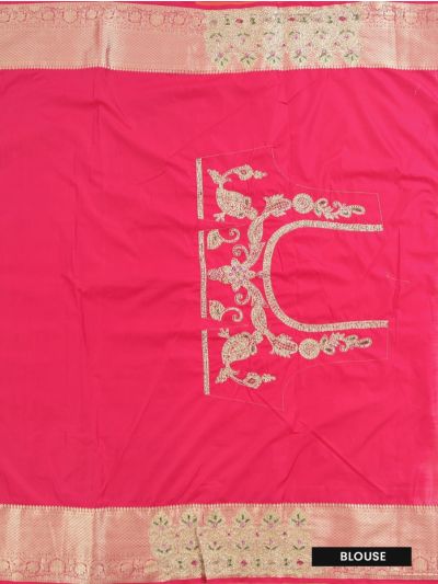 Gracecharm Golden Yellow Silk scalloped Designer cut work With gold Zari Jaal Saree