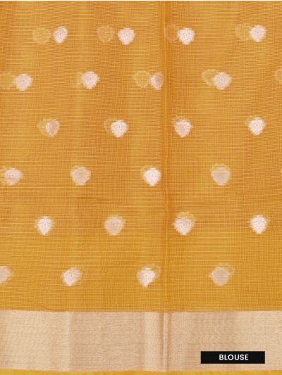 GraceCharm Manipuri Cotton Floral Butta Brocade Pallu Saree