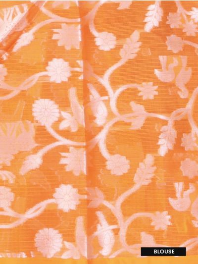 GraceCharm Manipuri Cotton Small Butta with Floral Bird Border Saree