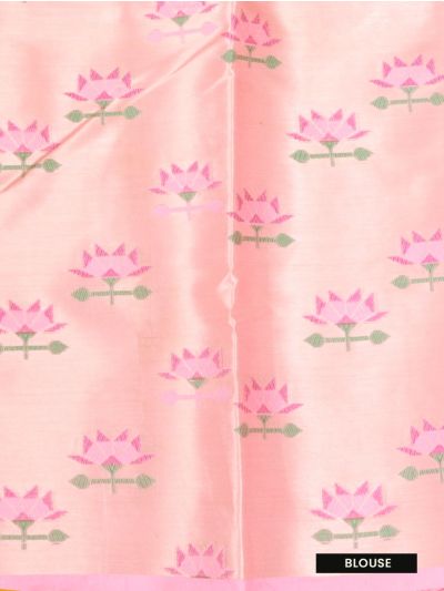 GraceCharm Manipuri Cotton Floral Butta with Contrast Border Saree