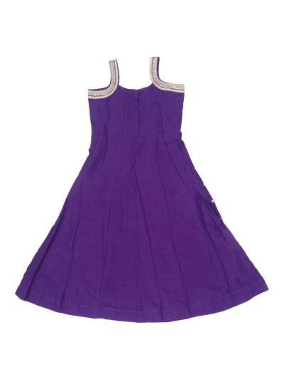 Graceful Essence Girls Royal Purple Embroidered Butta Kurta Pant Dupatta Set