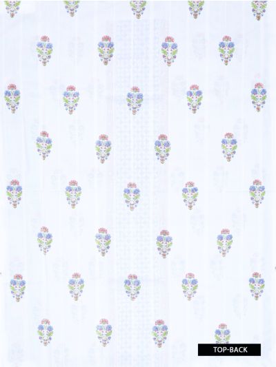 Graceful Essence Timeless Classic White  Floral Cotton Dress Material
