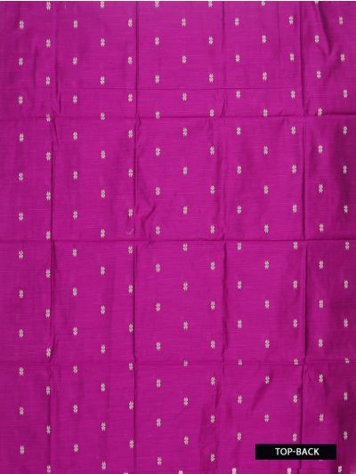 Graceful Essence Geometric Butta with Magenta Raw Silk Floral  Dupatta Dress Material