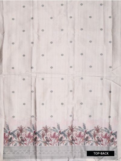 Graceful Essence Timeless Classic Pale Beige Semi Tussar Silk Dress Material