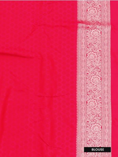 Gracecharm Satin Mashru Silk Floral Vine Jaal with Zari Border Saree