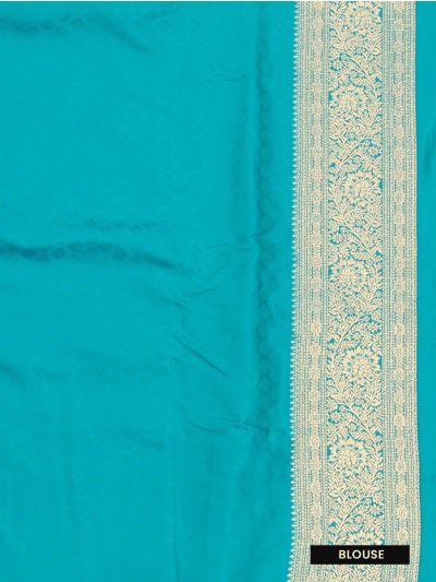 Gracecharm Satin Mashru Silk Floral Vine Jaal with Zari Border Saree