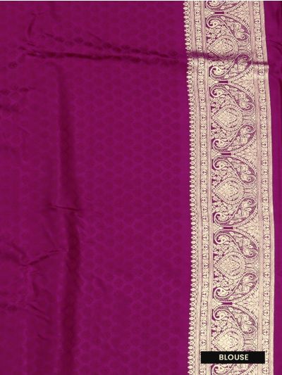 Gracecharm Satin Mashru Silk Paisley Butta with Zari Border Saree