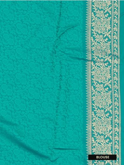 Gracecharm Satin Mashru Silk Plain Body with Floral Zari Border Saree