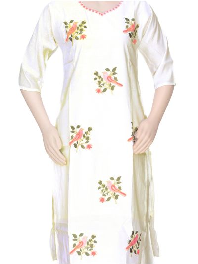 Graceful Muse Readymade Bird and Floral Embroidered Salwar Kameez