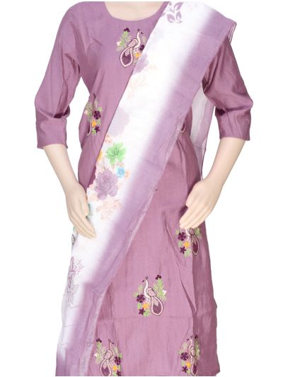 Graceful Muse Readymade Peacock and Floral Embroidered Salwar Kameez