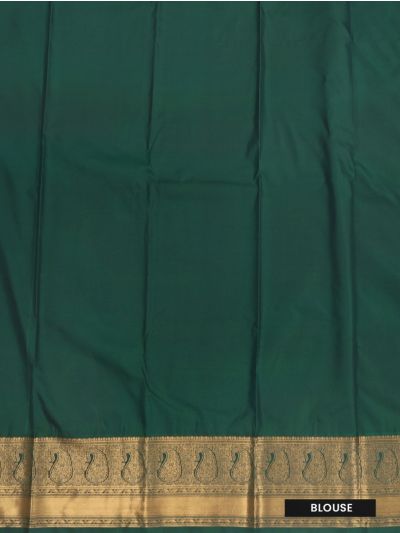 Gracecharm Gift Art Light Salmon Peach Silk Floral Butta Checks with Zari Pallu Border Saree