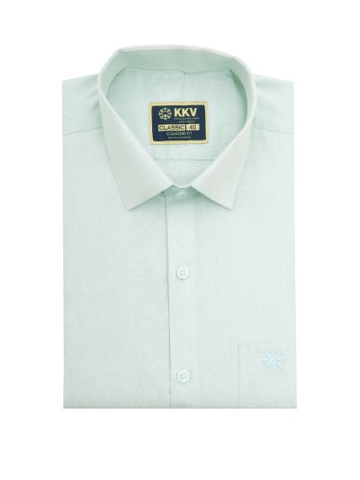 KKV Men’s Light Aqua Full Sleeve Semi Tissue Shirt and Dhoti Set