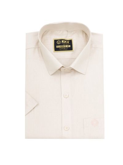 KKV Men’s Light Pink Half Sleeve Semi Tissue Shirt and Dhoti Set