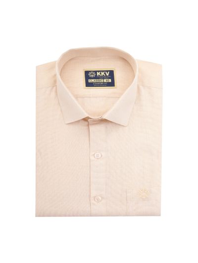 KKV Men’s Gold Full Sleeve Semi Tissue Shirt and Dhoti Set