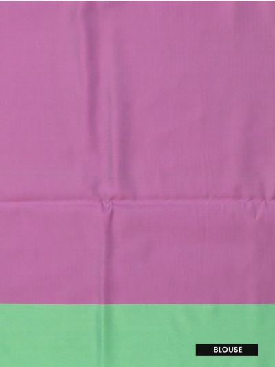 Gracecharm Art Soft Silk Magenta Purple Zari Butta Contrast Sea Green Border Saree