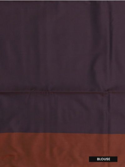 Gracecharm Art Soft Silk Dark Chocolate Brown Zari Butta Border Saree