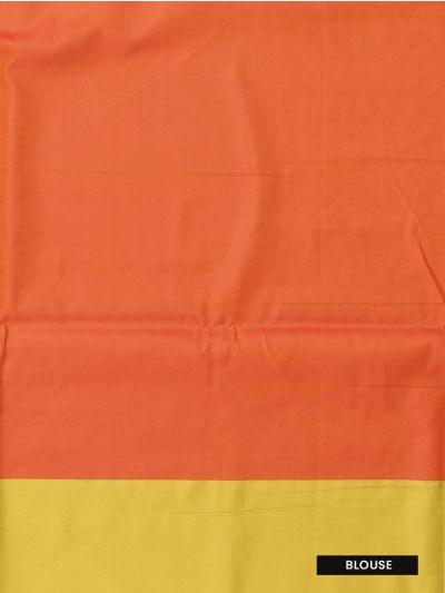 Gracecharm Art Soft Silk Brick Red Floral Zari Butta Contrast Border Saree