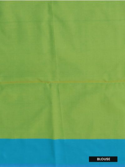 Gracecharm Art Soft Silk Light Green Zari Butta Contrast Border Saree