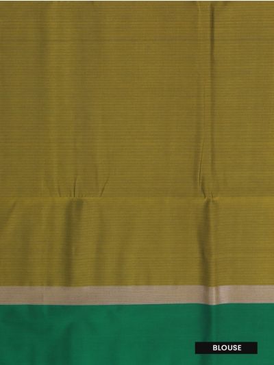 Gracecharm Art Soft Silk Bottle Green Circular Butta Contrast Border Saree