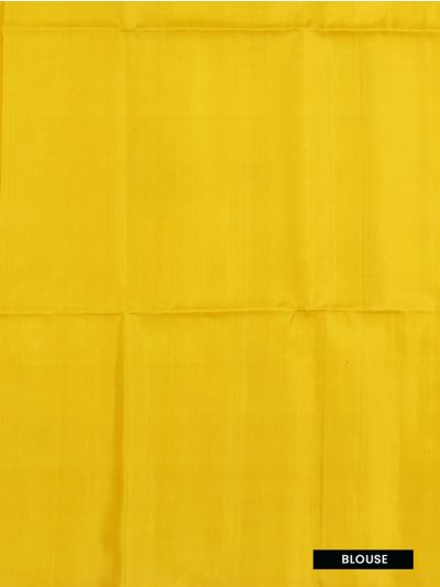 Gracecharm Elegant Canary Yellow Pure Soft Silk Traditional Threadwork Butta woven Design Borderless Saree