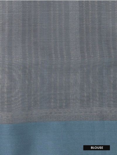 Banarasi Katan Silk Linear Striped Floral Lattice Pallu Saree