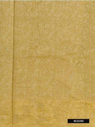 Banarasi Katan Silk Fine Striped Floral Vine Border Saree