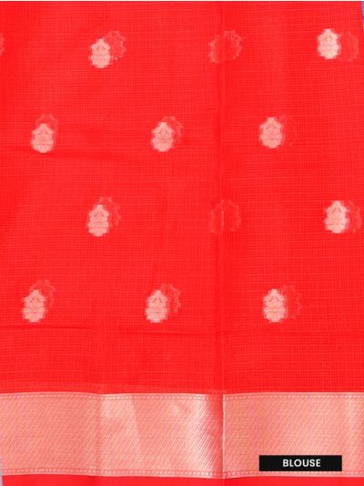 GraceCharm Manipuri Cotton Bird Buta with Floral Brocade Border Saree
