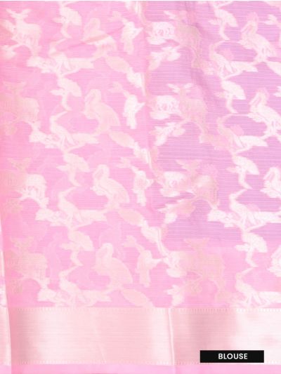 GraceCharm Manipuri Cotton Butta with Floral Bird Motif Border Saree