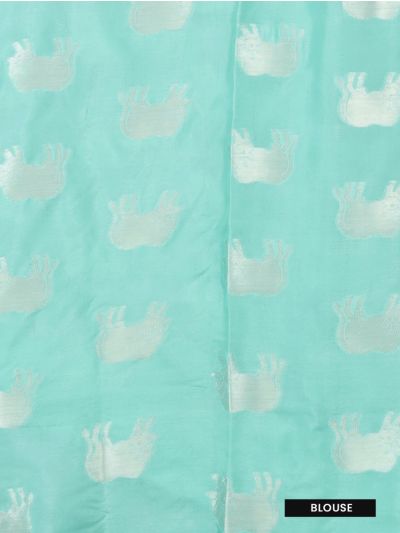 GraceCharm Manipuri Cotton Small Buta with Cow and Lotus Border Saree