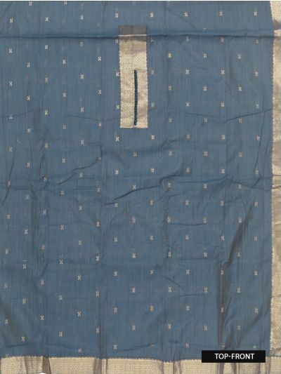 Graceful Essence Timeless Classic Slate Blue Silk Cotton Dress Material