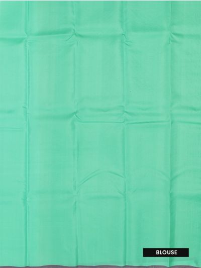Gracecharm Tissue mint green Art Silk leaf motifs Pallu Saree