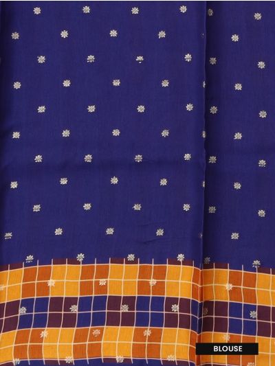 GraceCharm Fancy Viscose Tissue Checked Pattern with Contrast Border Saree