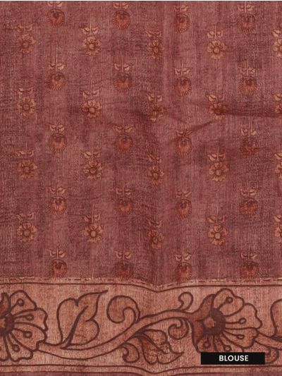 GraceCharm Semi Jute Floral Buta with Peacock Motif Pallu Saree