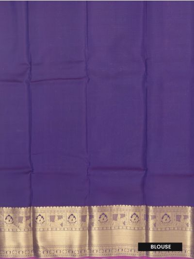 Gracecharm Pure Soft Silk Elephant Butta Golden Zari Pallu Saree