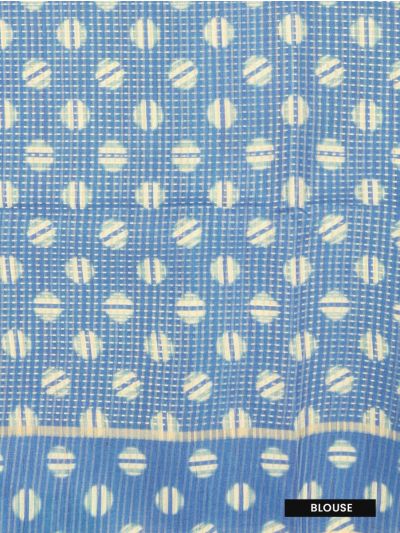 GraceCharm Semi Jute Striped Body Contrast Pallu Border Saree