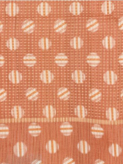 GraceCharm Semi Jute Striped with Contrast Pallu Border Saree