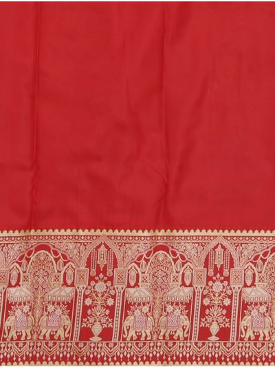 GraceCharm Art Silk Floral with Contrast Pallu Border Saree