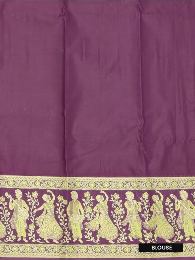 GraceCharm Art Silk Floral Jaal with Zari Pallu Traditional Dance Border Saree