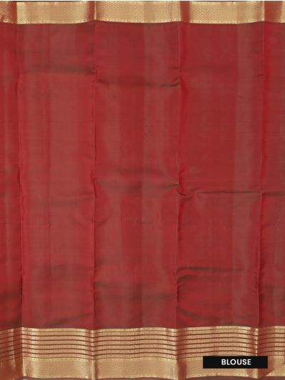 Gracecharm Pure Soft Silk Leaf Butta Grid Weave Gold Jari Saree
